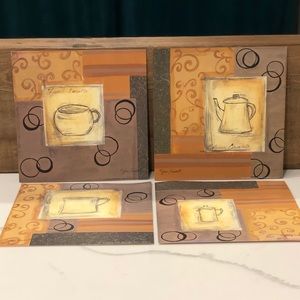 Set of 4 Square Wall Art Prints by Ann Campbell